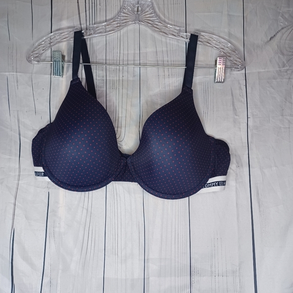 Tommy Hilfiger Navy Blue Polka Dot Bra - Picture 1 of 11